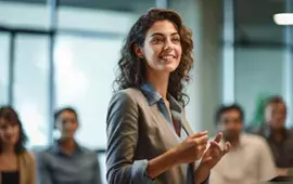 Woman Teaching Management Skills