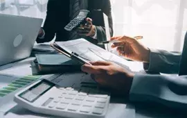 Person reviewing a form